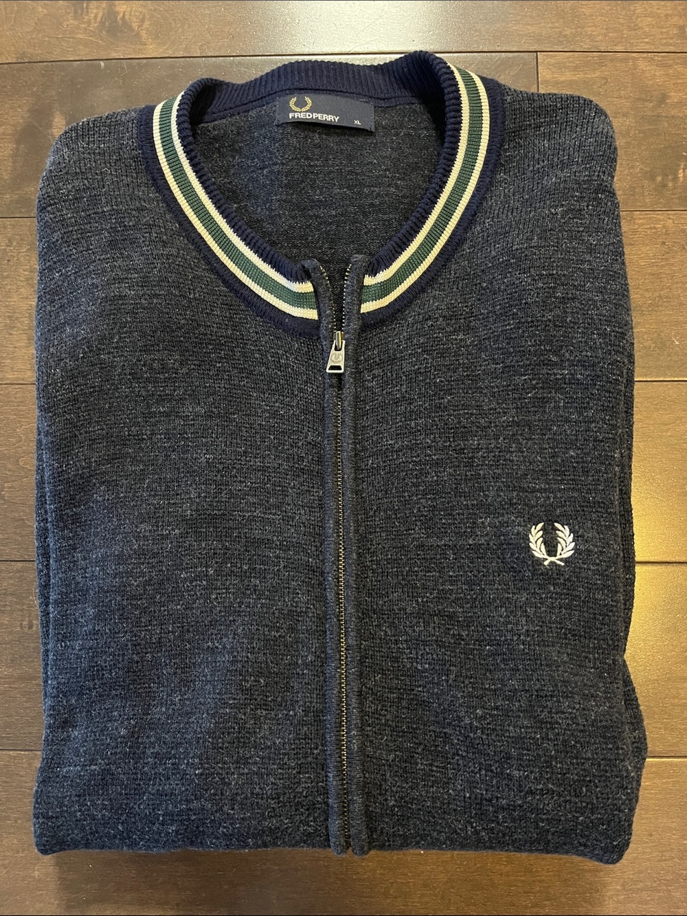 Fred Perry Men's Full-Zip Knit Cardigan Sweater Jacket XL
